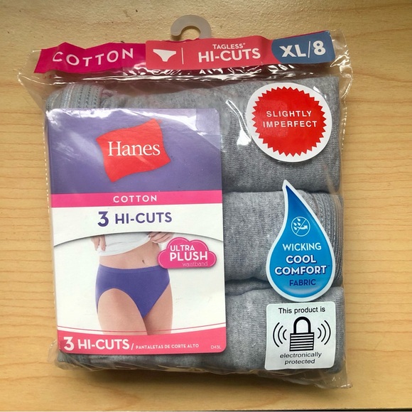 Hanes Other - NWT Hanes Tagless Hi-Cut Gray Cotton Underwear 3 Pack